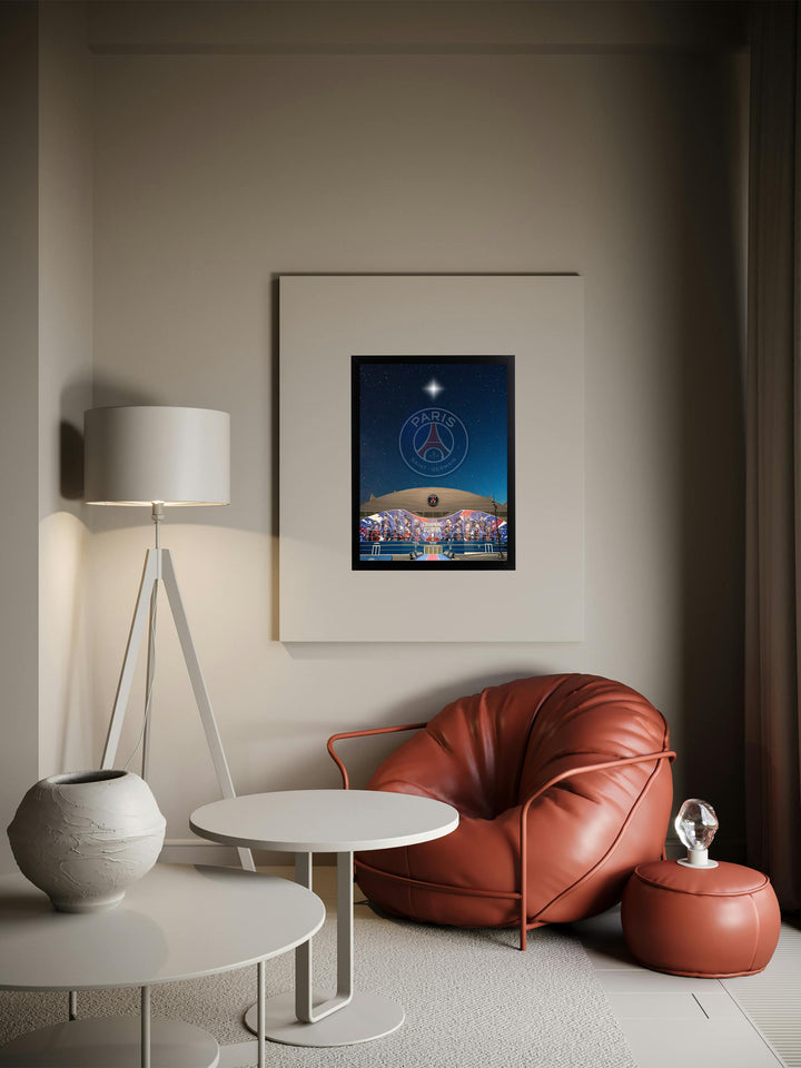 Paris Saint Germain - Parc des Pinces & Nuit étoilée - Cadre noir _ (30x40)