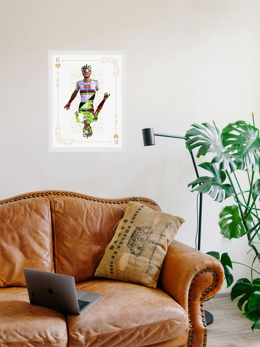 Tadej Pogacar - Carte de jeu - Cadre blanc _ (30x40)